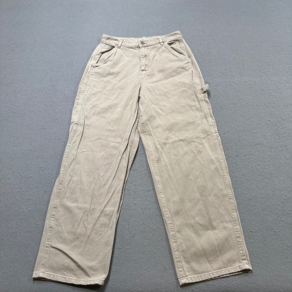 Garage Carpenter Pants Women's 7 Tan Khaki Wide Leg High Rise Baggy Fit Workwear